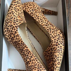 Rialto Leopard Print Women's Pointed Toe Pumps - Brown